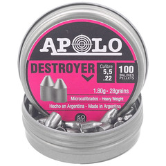 Apolo Destroyer Slug .22 Cal Air Gun Pellets .22 Caliber, 28 Grain, 100 Count