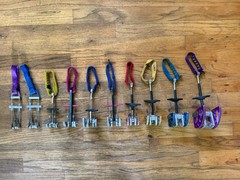 Vintage Trad Climbing Cam Rack WILD COUNTRY CHOUINARD BLACK DMND METOLIUS 10 Pcs
