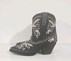 Dingo Women’s Primrose Western Boots Black Floral Embroidered Boho Cowgirl/7.5