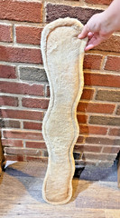 Amiko and Friends Dressage (Short) Girth With Fur, Brown with White 65 cm