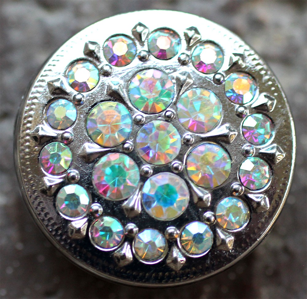 Set of 4 Conchos 1″ Dia Rhinestone Horse Saddle Western Bridle Crystal Co162