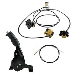 Hydraulic Disc Brake Kit w/ Handbrake Throttle Cable For Golf E-Bike Quad 110cc