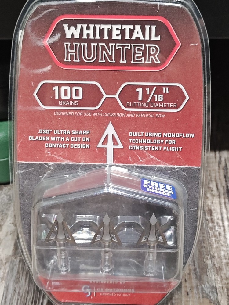 G5 Outdoors Bone Collector 100 Grain 1 1/16″ Cut Fixed Blade Broadhead 3 Pack