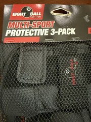 Eight Ball Multi Sport Pad Set 3-Pack Knee Elbow Wrist Protection Youth 14+