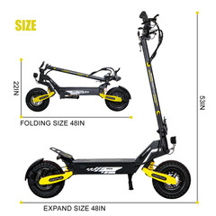 1200W 30mph Electric Scooter for Adults 48V 11″ Foldable Off-Road Fast E-Scooter
