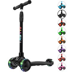 Kick Scooter B03, Lean ‘N Glide 3-Wheeled Push Scooter with Extra Wide Black