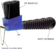 BOTH WINNERS 4Pcs Horse Hoof Pick Brushes, with Soft Touch Rubber Handle