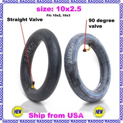 RAOOGO 10×2.5 Inner Tube fit 10×3 80/65-6 255×80 Straight & 90 Degree valve