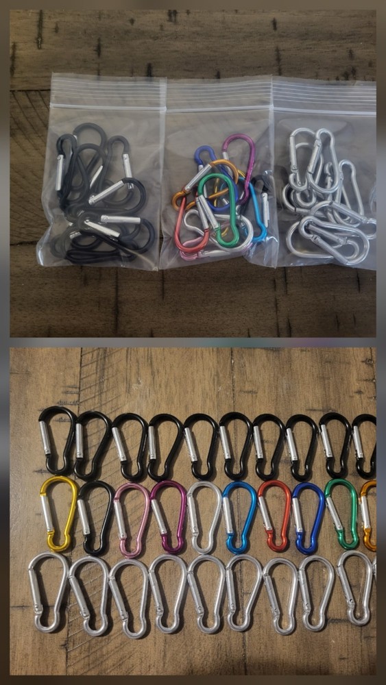30 Pcs 2″ Carabiner Bulk Spring Snap Hooks Bulk Aluminum Alloy Clip Multi Color.