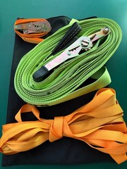 Slackers brand Slackline Kit – 50ft Adjustable Line with Bag & teaching line