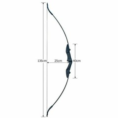 Archery Recurve Bow and Arrows Set 57 in Takedown Bow 12Pcs 30“ Fiberglass Arrow
