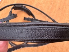 Vespucci Leather Dressage Bridle HEADSTALL w Black & Iridescent Crystal Browband