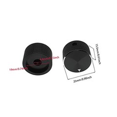 Rotary Potentiometer Control—Black Aluminum Alloy—Volume Audio Knob—2 Pieces