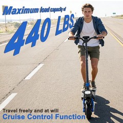 5000W Adults Electric Scooter 50MPH 55Mi Range, 10.5″ Off-Road + Steering Damper