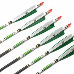 12Pcs 30 Carbon Arrows SP500 7.6mm Turkey Feather Archery F Compound&Recurve Bow