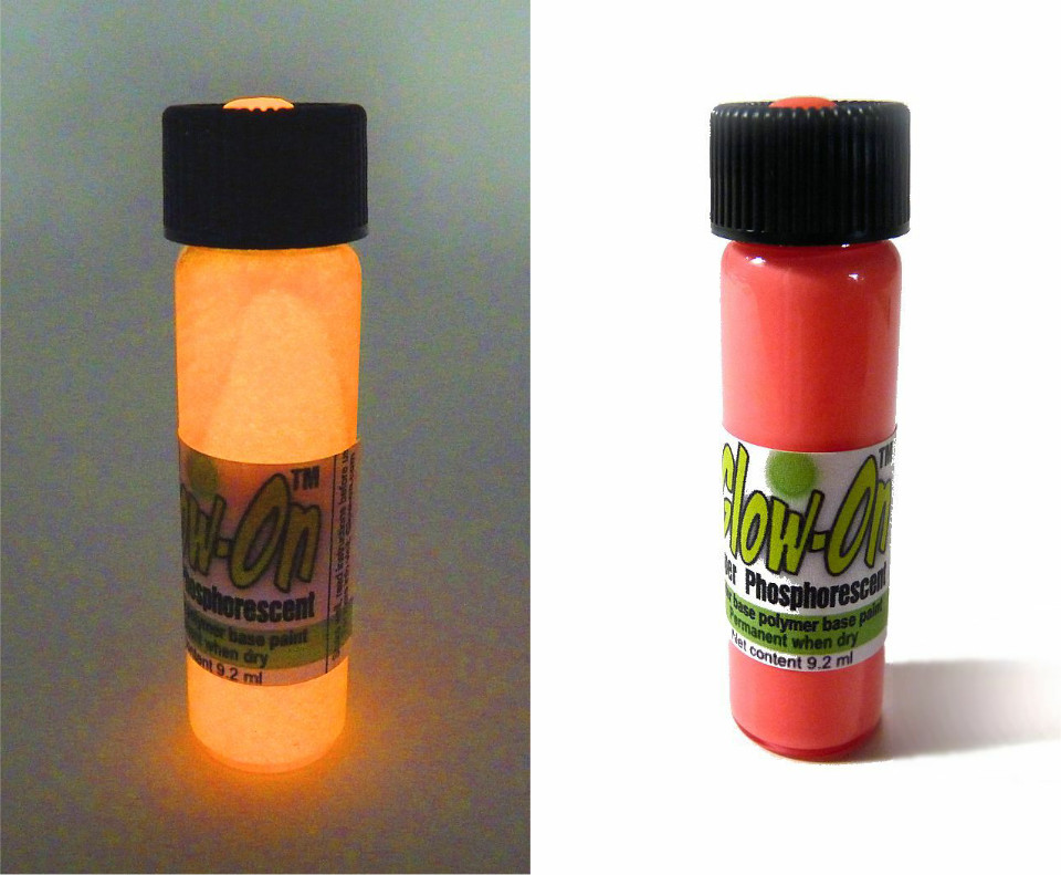 Glow-On RED Glow Paint For Gun Sights, Fishing Lures, Lg 9.2 ml Vial, Bright