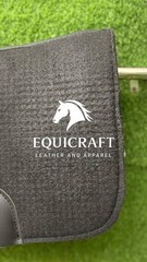Brown Wool Felt Saddle Pad with Hand-Carved Leather | 30X30″ & 32X32″