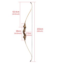 60″ Recurve Bow Arrows Set 20-60lbs Limbs Wood Takedown Archery Hunting Shooting