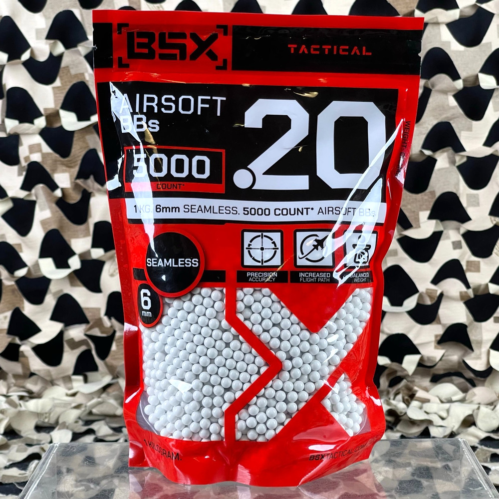NEW BSX Tactical Airsoft BB’s – .20g – 5,000 Count – White