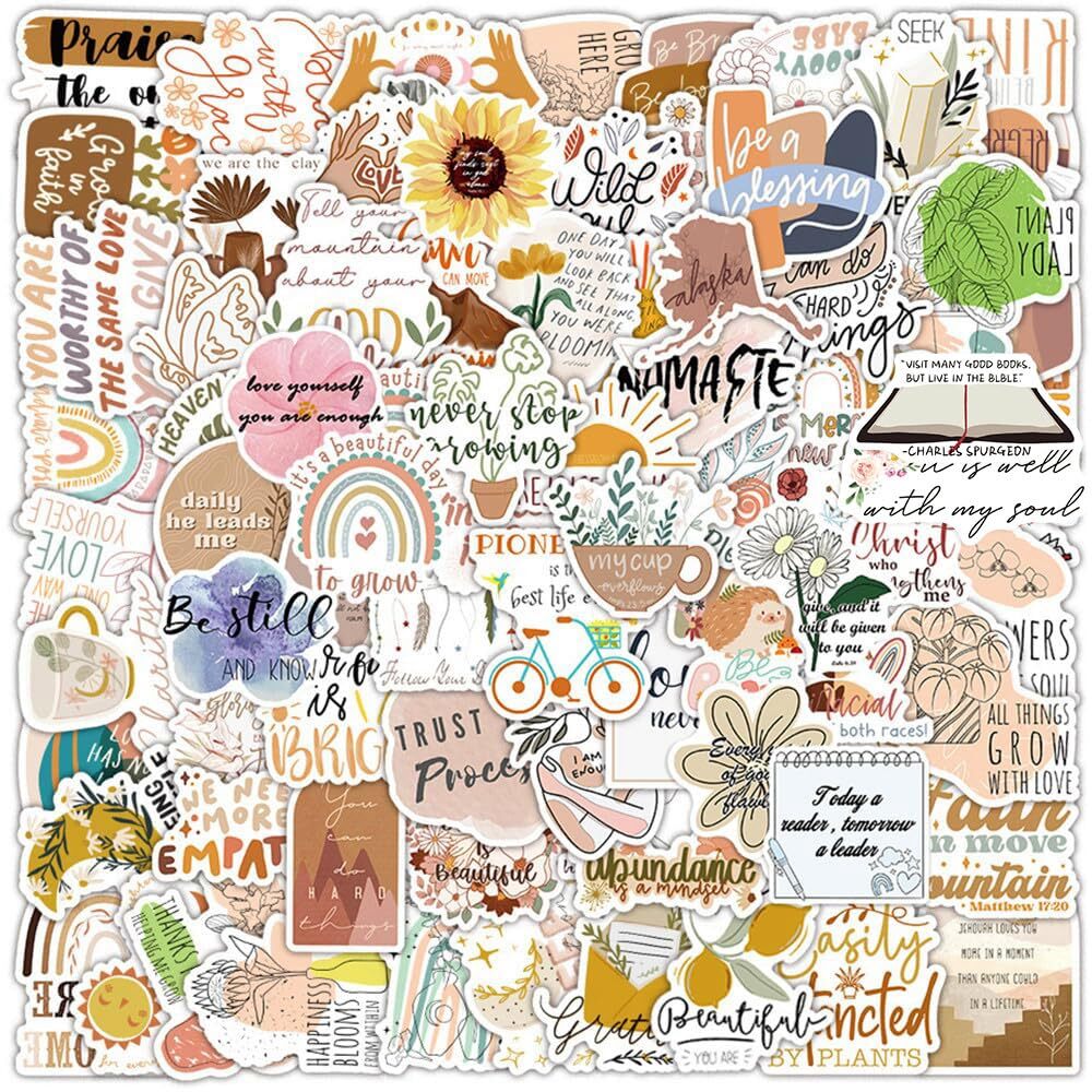 250 Pcs Inspirational Stickers for Water Bottles Laptop Computer Journaling