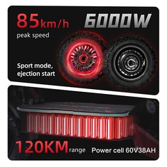 Electric Scooter for Adult 6000W Dual Motor 55MPH 60V 38AH Folding Fast EscootyD