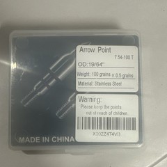 GEORDN Screw-In Arrow Point 100 Grain 19/64 Stainless Steel Silver 7.54-100T