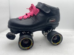 VTG Riedell Carrera Speed Roller Skates Size 5 Black Leather Model 105B