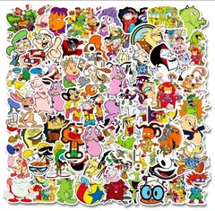18 Random 90s Retro Nostalgic Cartoon TV Themed Water Resistant Fun Stickers
