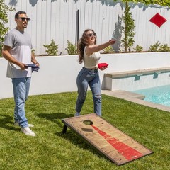 GoSports Classic Cornhole Set – Includes 8 Bean Bags, 4’x2′, 4 x 2 ft Rustic