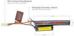 Zion Arms Airsoft 11.1v 2600mAh Lithium-Ion Nunchuck Battery Tamiya Connector