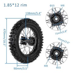 12»/14» /16» Rear Wheel Tire Rim Sprocket For Pit Dirt Trail Bike Motorcross