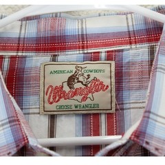 Wrangler Mens Short Sleeve Plaid Snap Button Western Shirt Red Blue