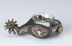 NEW! Western SPUR VOTIVE CANDLE HOLDER 6 1/2″ L x 2 1/2″ H x 3″ W