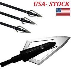 6/12pcs 100 Grain Hunting Broadheads Arrowheads Arrow Heads Tips Points Shooting
