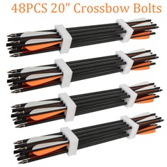 48PCS 20″ Crossbow Bolts Archery Carbon Crossbow Arrows for Crossbow Hunting
