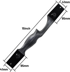 Black Hunter Left Hand Bow Riser 15» Archery Bow Riser for Recurve Bow Longbow