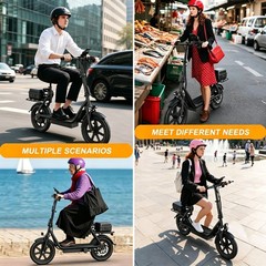 Electric Scooter with Seat,Foldable 750W PEAK 49Miles LONG RANGE Escooter 35km/H