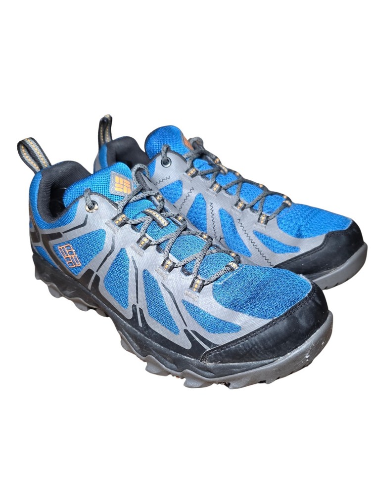 Columbia Mens 7/ W 8.5 Trailstorm Waterproof Hiking Shoes Gray Blue YM0749-036