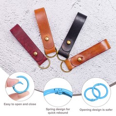 12-Pack Metal Spring O Rings, 1″ Zinc Alloy Keyring Buckle [Blue]