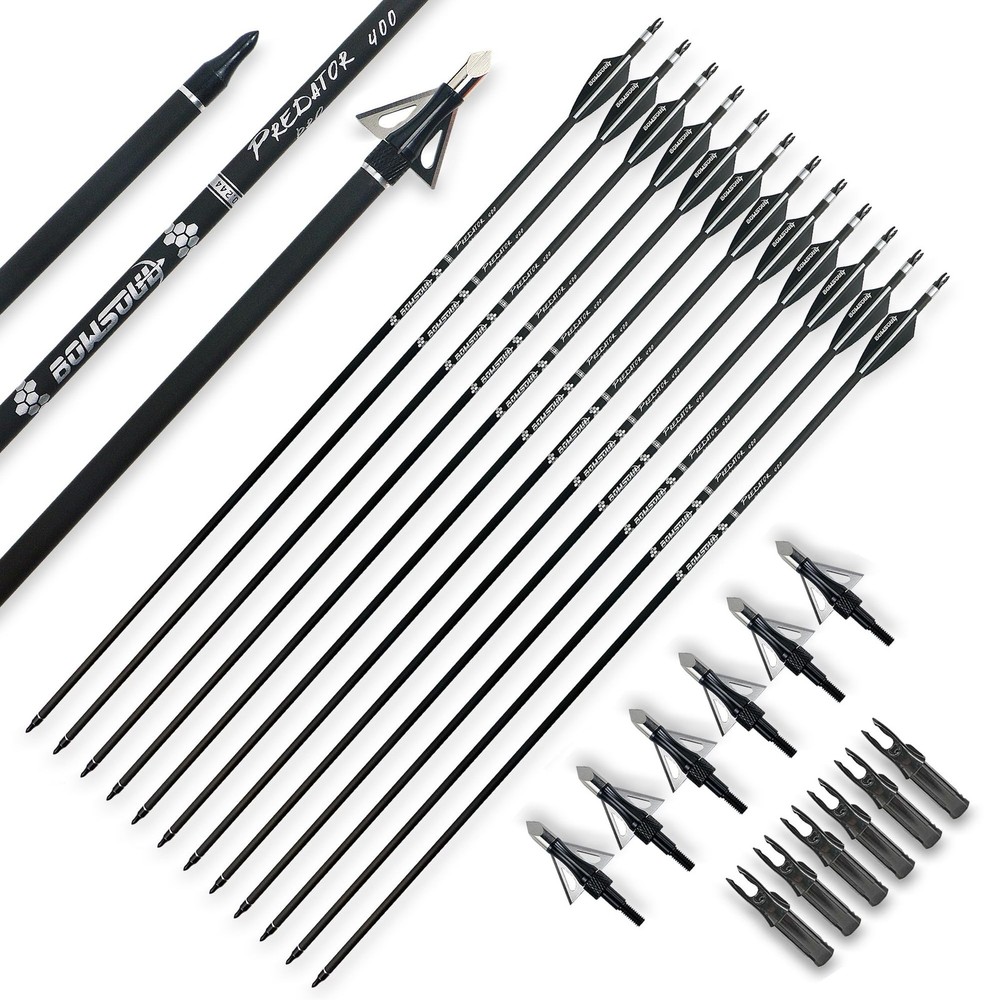 30inch Hunting Carbon Archery Arrows with 2.75” High Hardness Vanes Spine