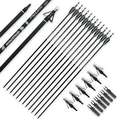 30inch Hunting Carbon Archery Arrows with 2.75” High Hardness Vanes Spine