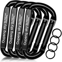 Carabiner Clip 4Pack 855lbs 3″ Heavy Duty Caribeaners for Hammocks Camping Blac