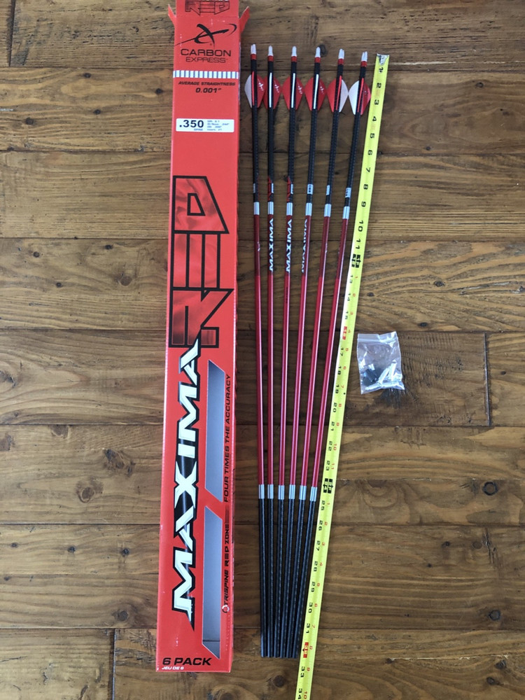 Carbon Express Arrows Maxima Red Spine 350 (6 Pack) With INSERTS – MPN – CX50754
