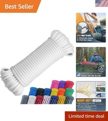 Strong 100 ft Polyester Rope – 1/4″ Diameter, 500 lbs for All Outdoor Needs