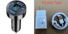 4-Port USB Car Charger – Fast Charging Adapter for Multiple Devices in Car