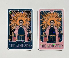 Pink Luigi Mangione “The Adjuster» Tarot Card Sticker Holographic Waterproof