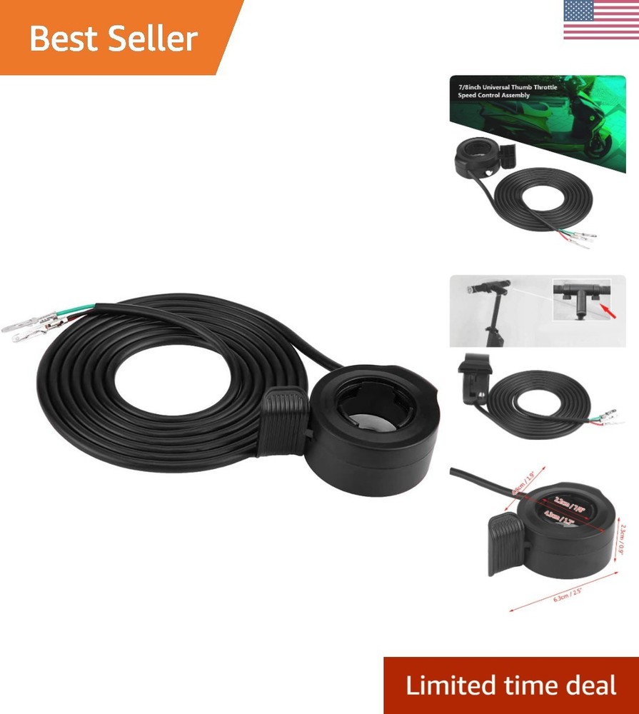 7/8inch 22mm 24-72V Thumb Throttle Speed Control, Universal Thumb Throttle Sp…