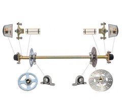 29″ 32″ 44″ Go Kart Rear Live Axle Kit Sprocket Brake Hub Drift Trike Golf Cart