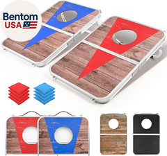 Portable Cornhole Board Set,24X16 / 30×20In Corn Hole Games for Adults with 8 Be