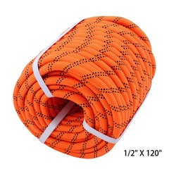 5174 Pounds Orange Black1/2 in X120′ 48 Stranded Braided Rope Breaking Strength